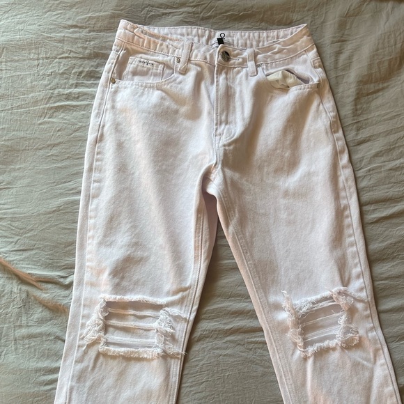 White Distressed Fringe Capris | Insane Gene | Never Worn - Picture 4 of 11